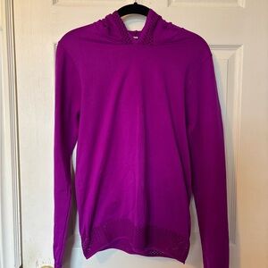 Fabletics Fitted Plum Lightweight Hooded Pullover